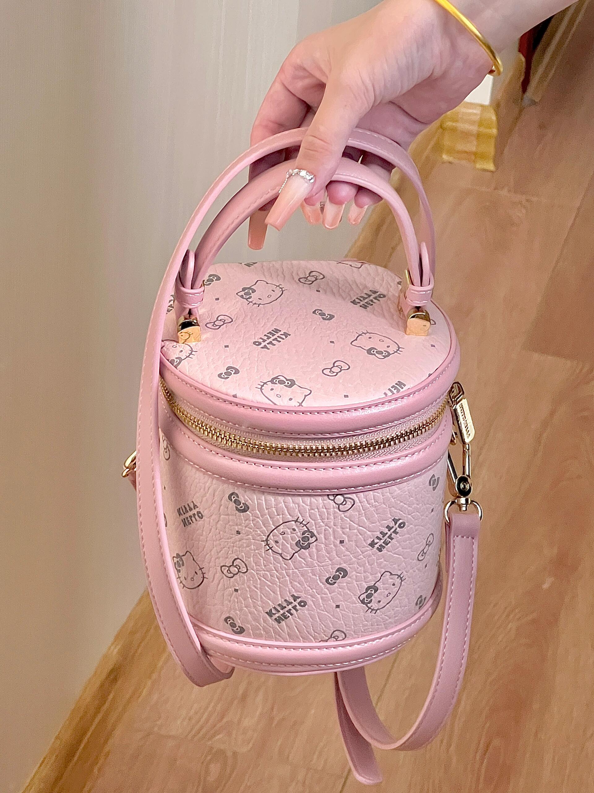 HK Bucket Handbag Hobo Crossbody Shoulder Bag with Double Metal Zipper-cutelalaco