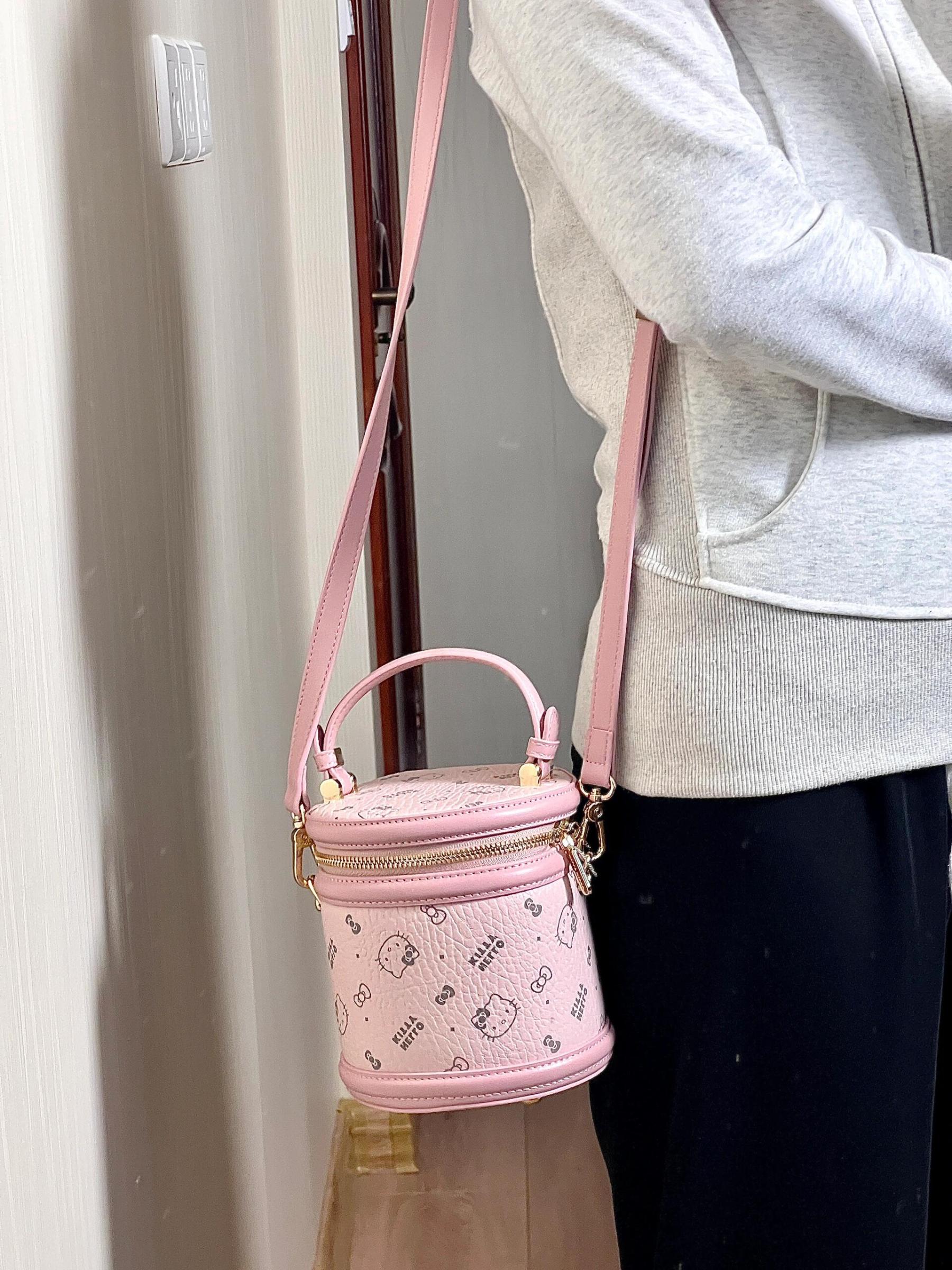 HK Bucket Handbag Hobo Crossbody Shoulder Bag with Double Metal Zipper-cutelalaco