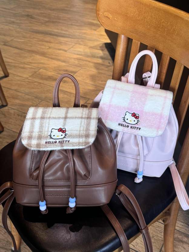 HK Drawstring PU Backpack - Cute & Functional School Bag for Women-cutelalaco
