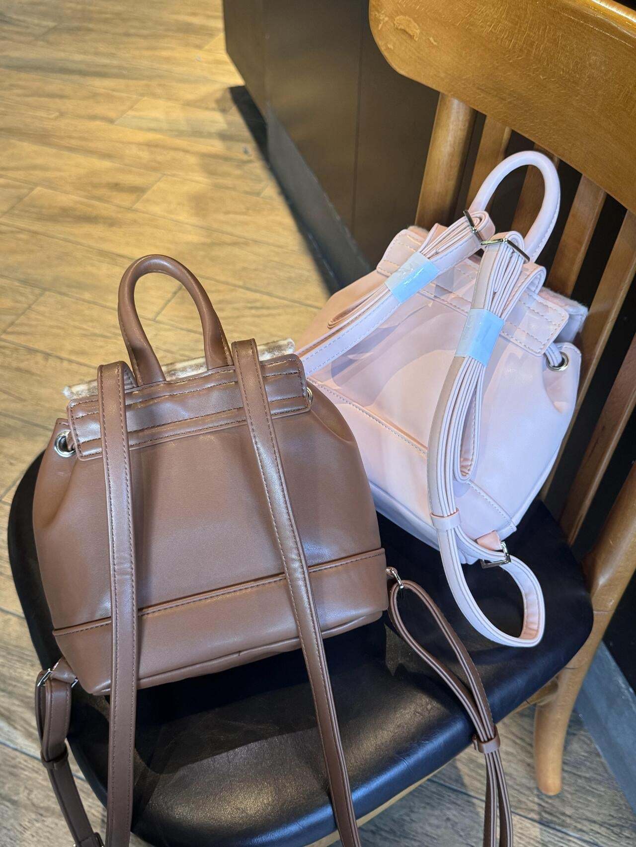HK Drawstring PU Backpack - Cute & Functional School Bag for Women-cutelalaco