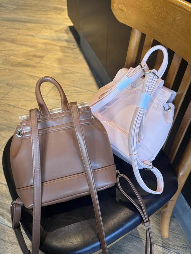 HK Drawstring PU Backpack - Cute & Functional School Bag for Women-cutelalaco