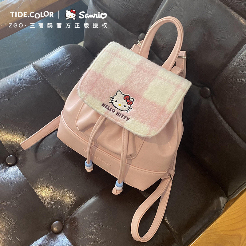 HK Drawstring PU Backpack - Cute & Functional School Bag for Women-cutelalaco