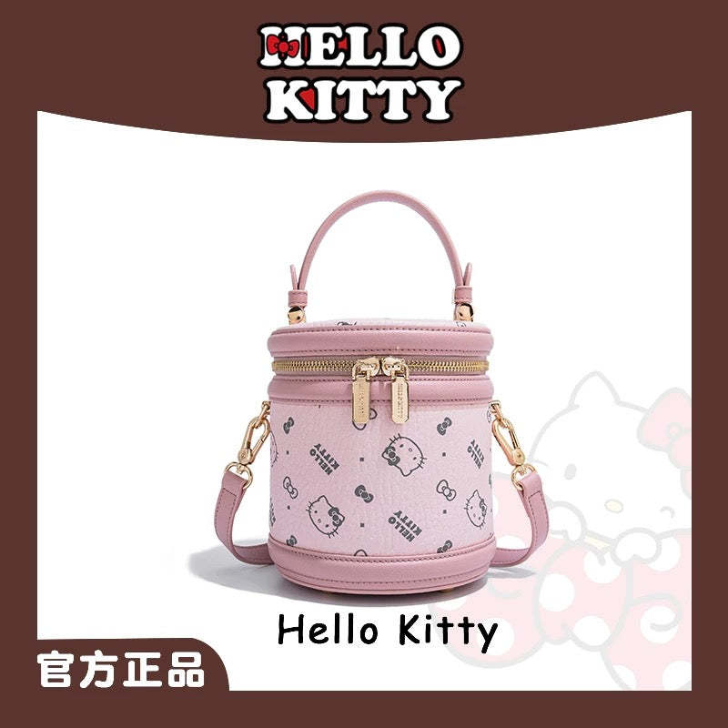 HK Bucket Handbag Hobo Crossbody Shoulder Bag with Double Metal Zipper-cutelalaco