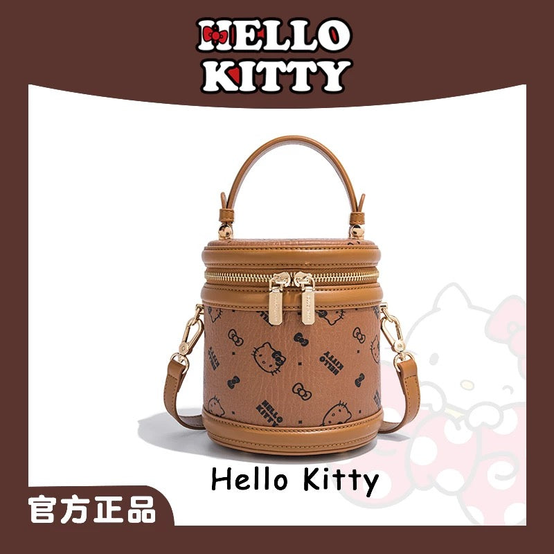HK Bucket Handbag Hobo Crossbody Shoulder Bag with Double Metal Zipper-cutelalaco