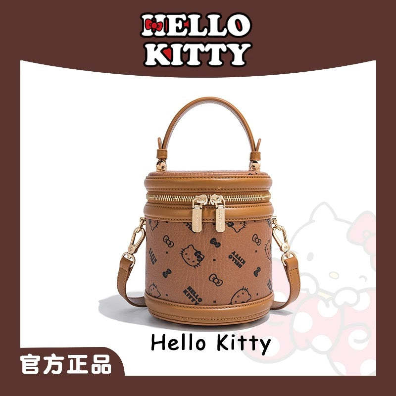 HK Bucket Handbag Hobo Crossbody Shoulder Bag with Double Metal Zipper-cutelalaco