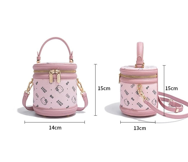 HK Bucket Handbag Hobo Crossbody Shoulder Bag with Double Metal Zipper-cutelalaco