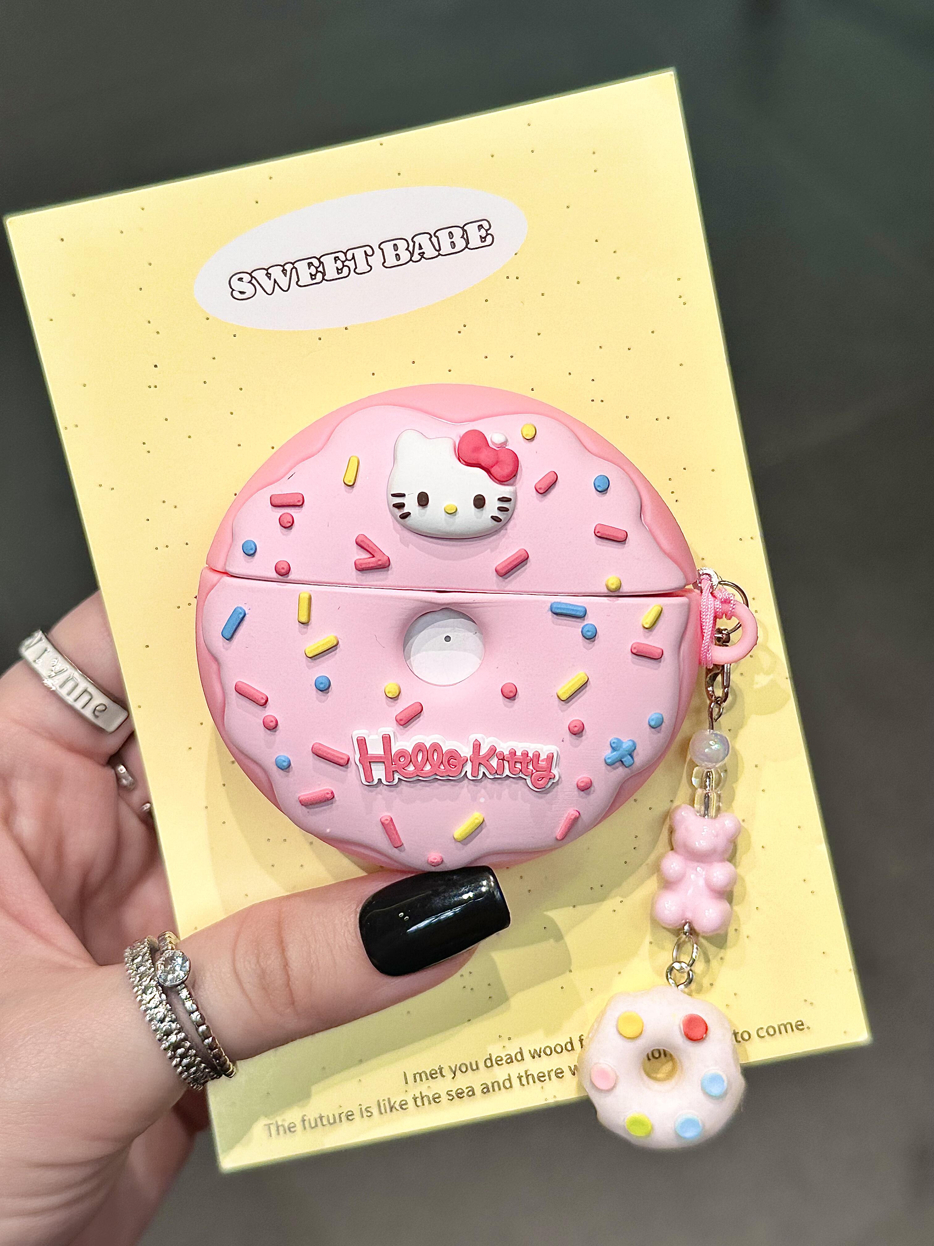 HK Pink Doughnut Shape Silicone Cute Kawaii AirPods Case