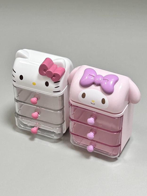 San Character 3-Drawer Mini Drawer Locker Compact Storage Organization Drawers
