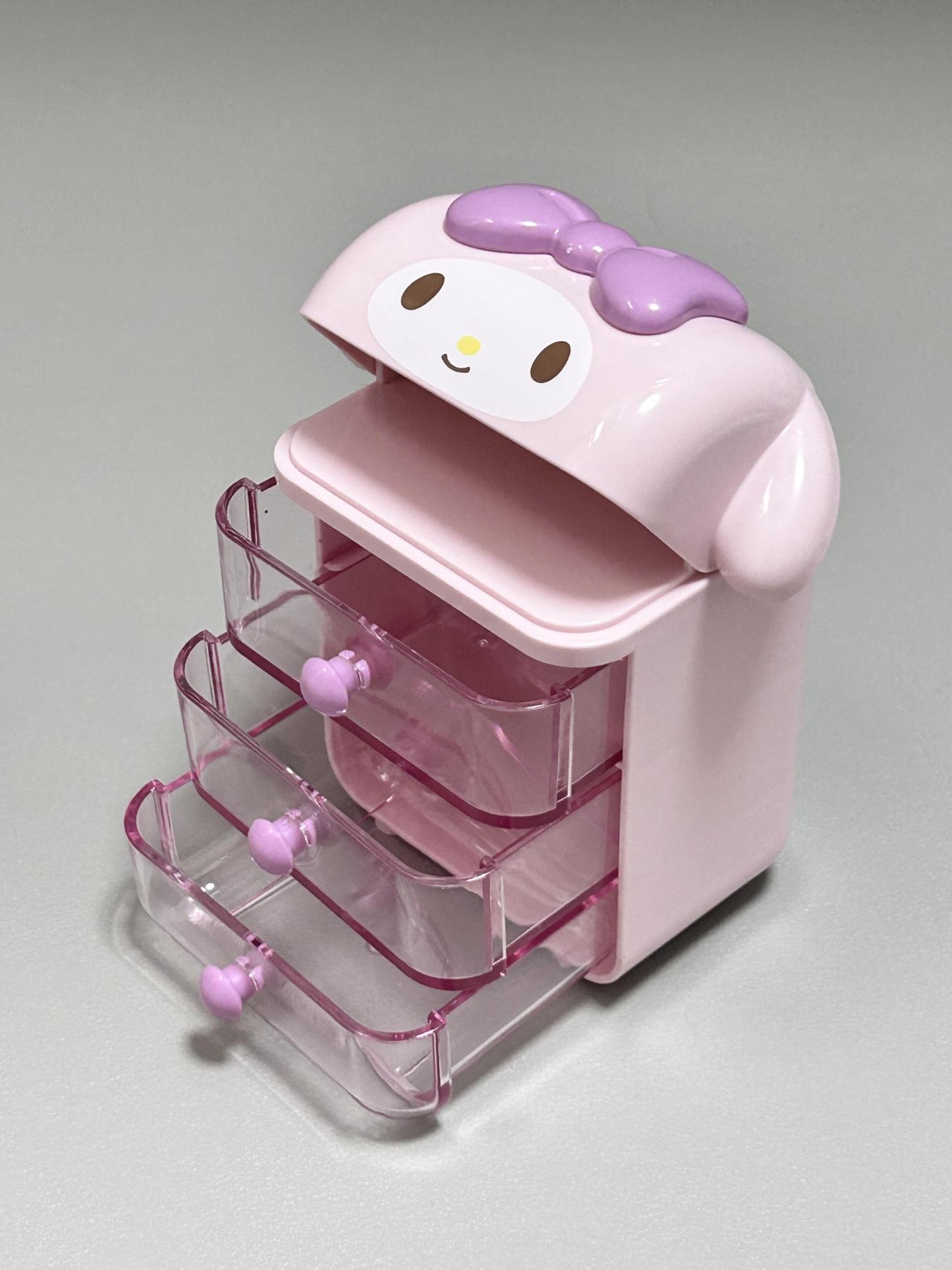 San Character 3-Drawer Mini Drawer Locker Compact Storage Organization Drawers