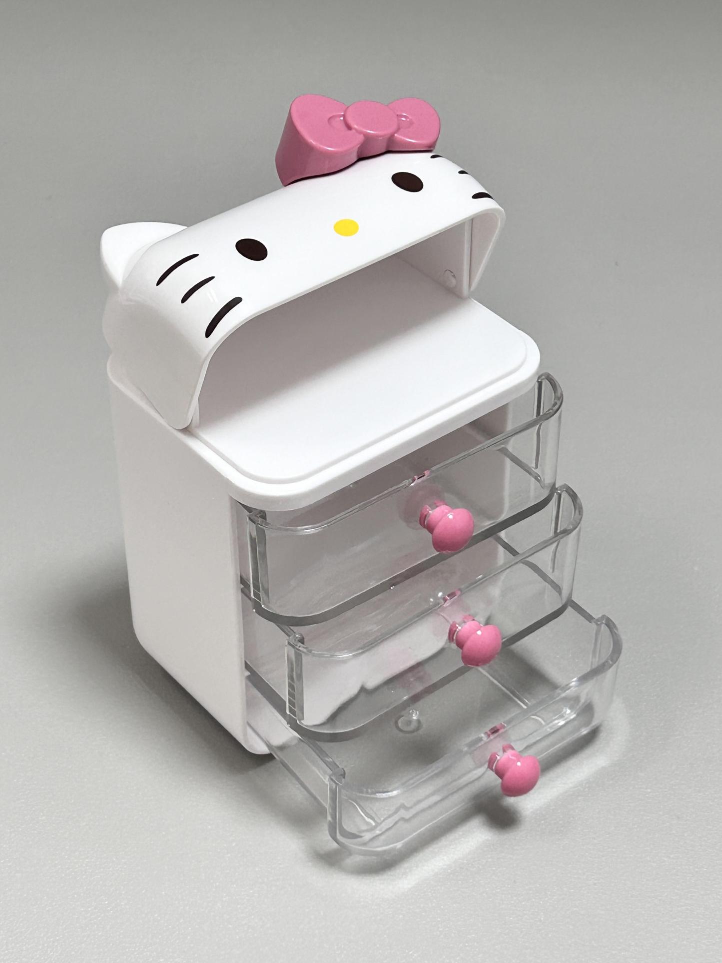 San Character 3-Drawer Mini Drawer Locker Compact Storage Organization Drawers