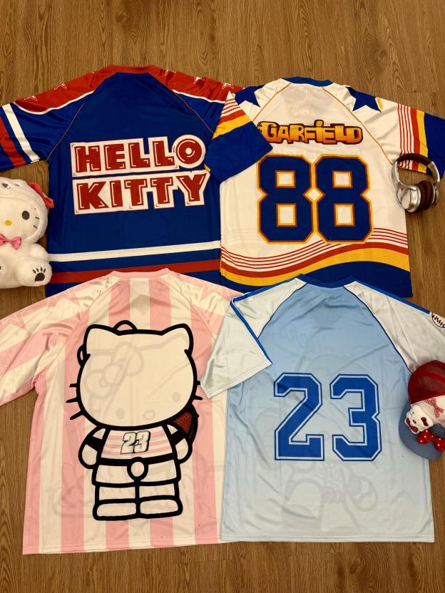 HK Cute Baseball Jersey Shirts Sports Uniform Summer Loose Short Sleeve Tops T-Shirts 02250502