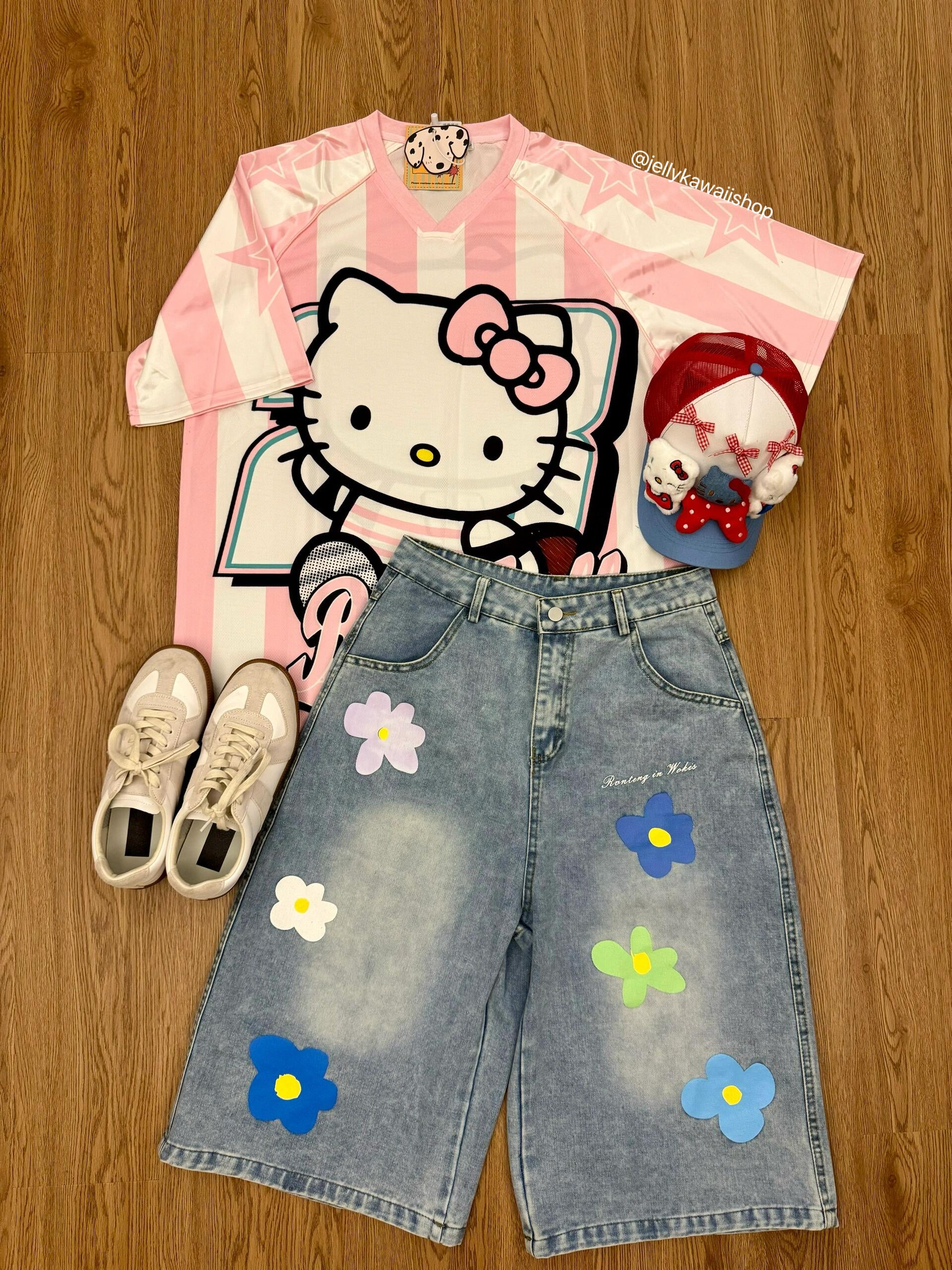 HK Cute Baseball Jersey Shirts Sports Uniform Summer Loose Short Sleeve Tops T-Shirts 02250502