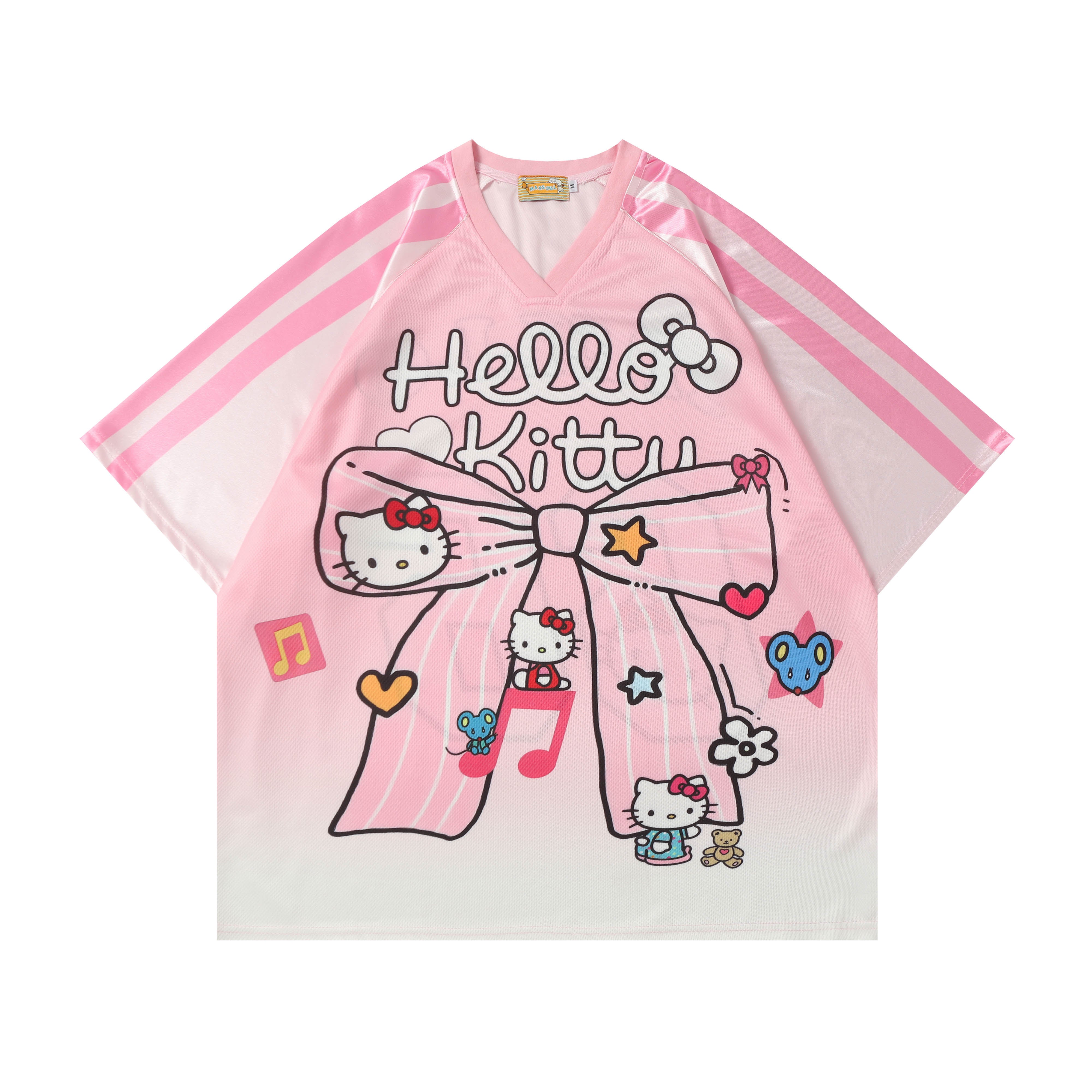 HK Cute Baseball Jersey Shirts Sports Uniform Summer Loose Short Sleeve Tops T-Shirts 02250502