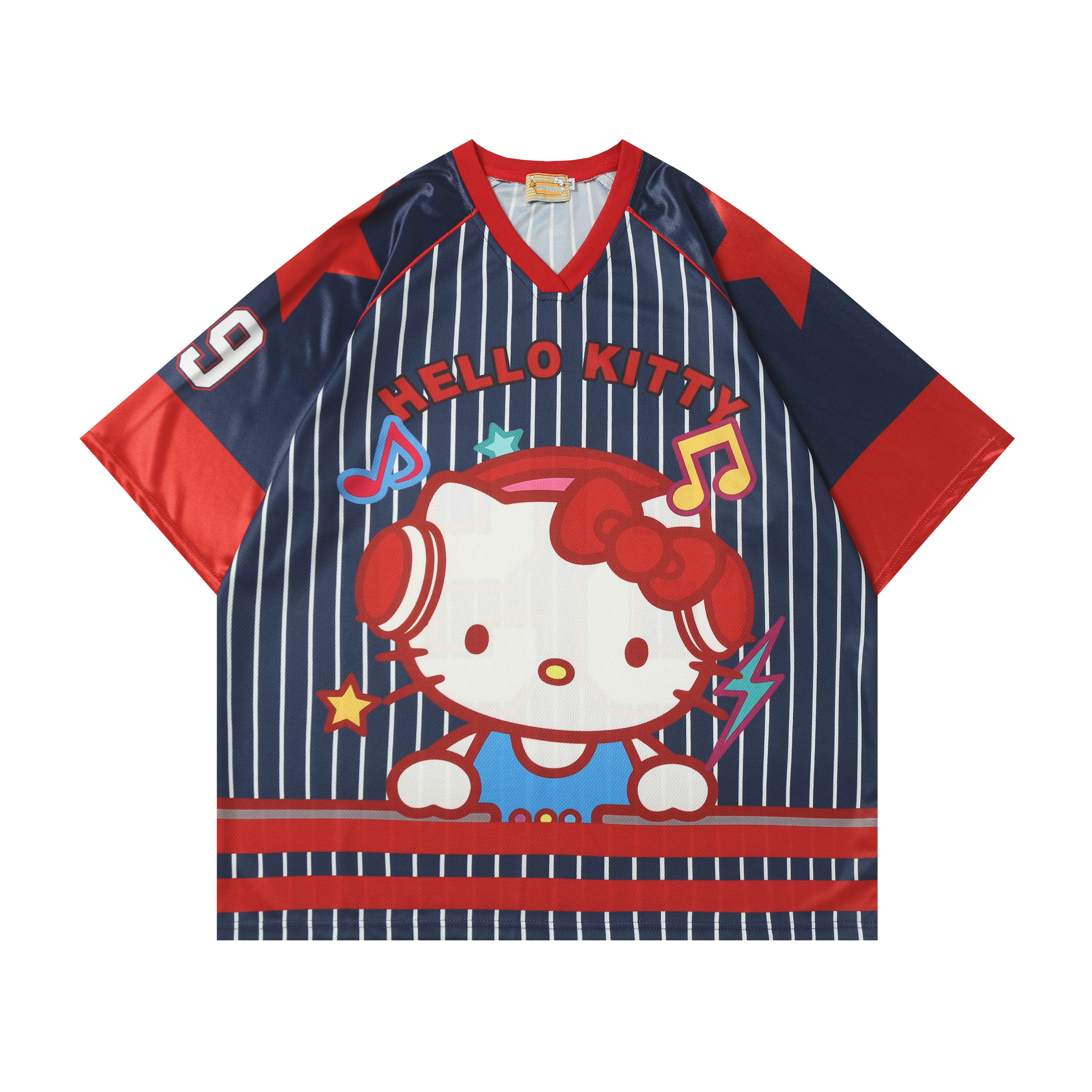 HK Cute Baseball Jersey Shirts Sports Uniform Summer Loose Short Sleeve Tops T-Shirts 02250502