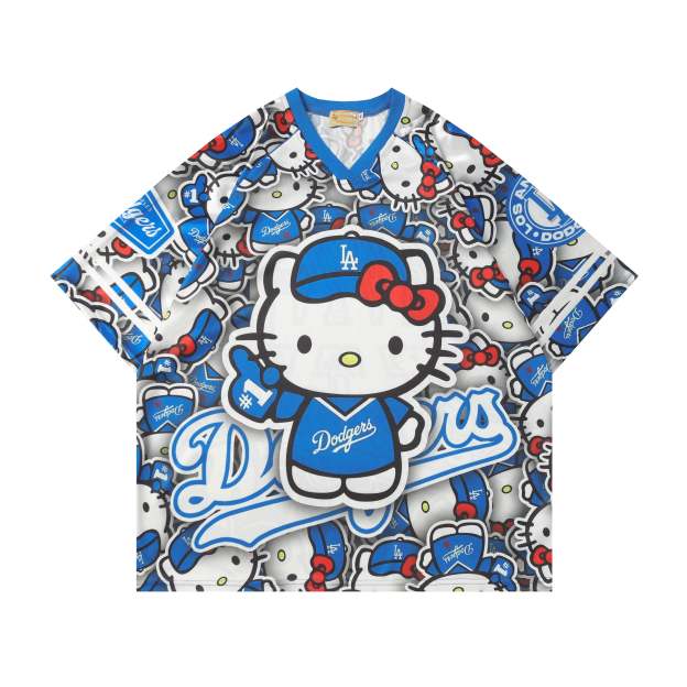 HK Cute Baseball Jersey Shirts Sports Uniform Summer Loose Short Sleeve Tops T-Shirts 02250502