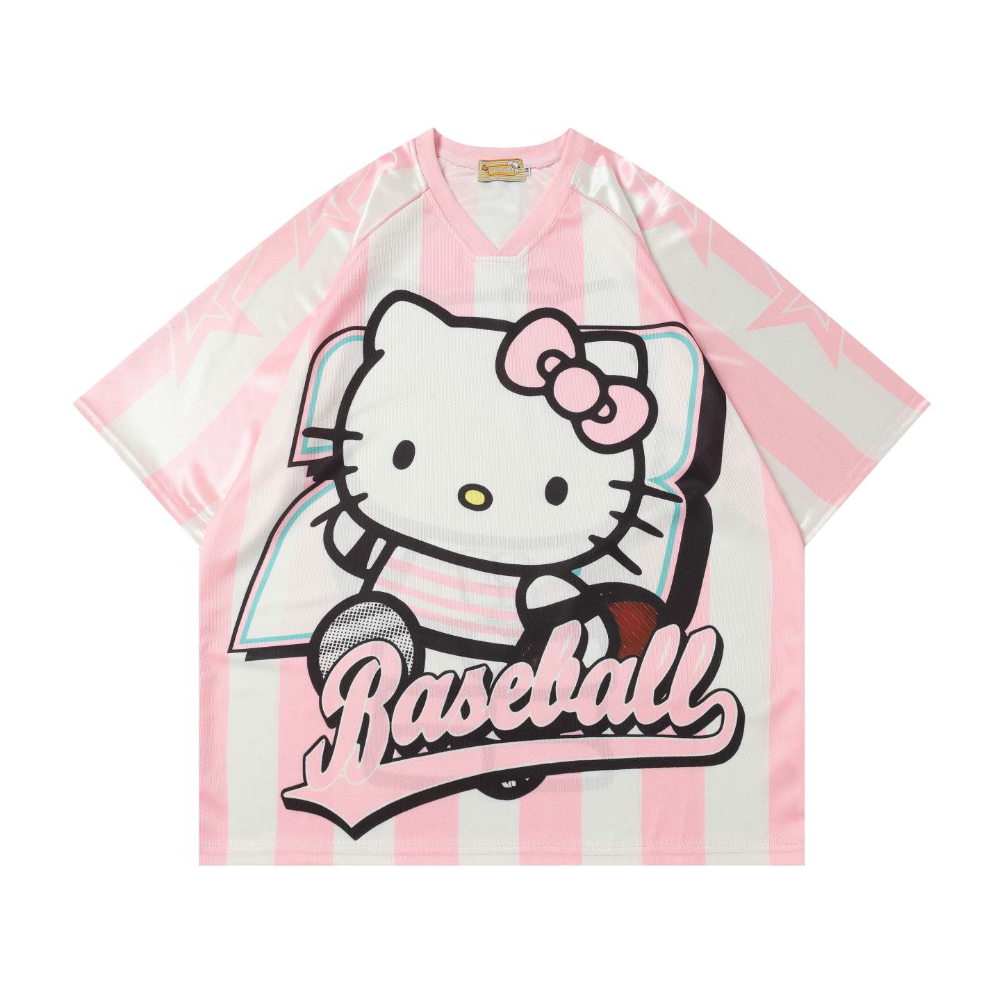 HK Cute Baseball Jersey Shirts Sports Uniform Summer Loose Short Sleeve Tops T-Shirts 02250502