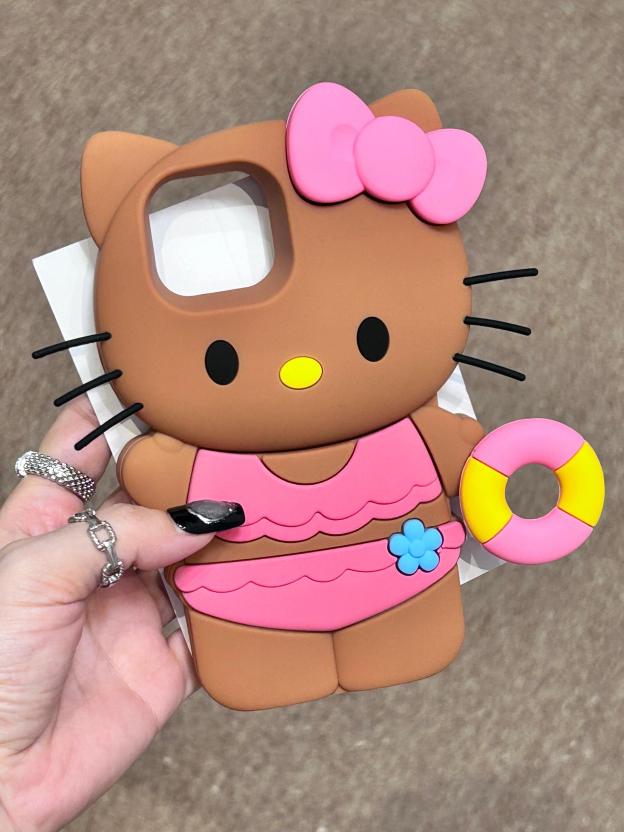 HK Bikini Swimming Circle Shape Silicone Cute Kawaii Phone Case