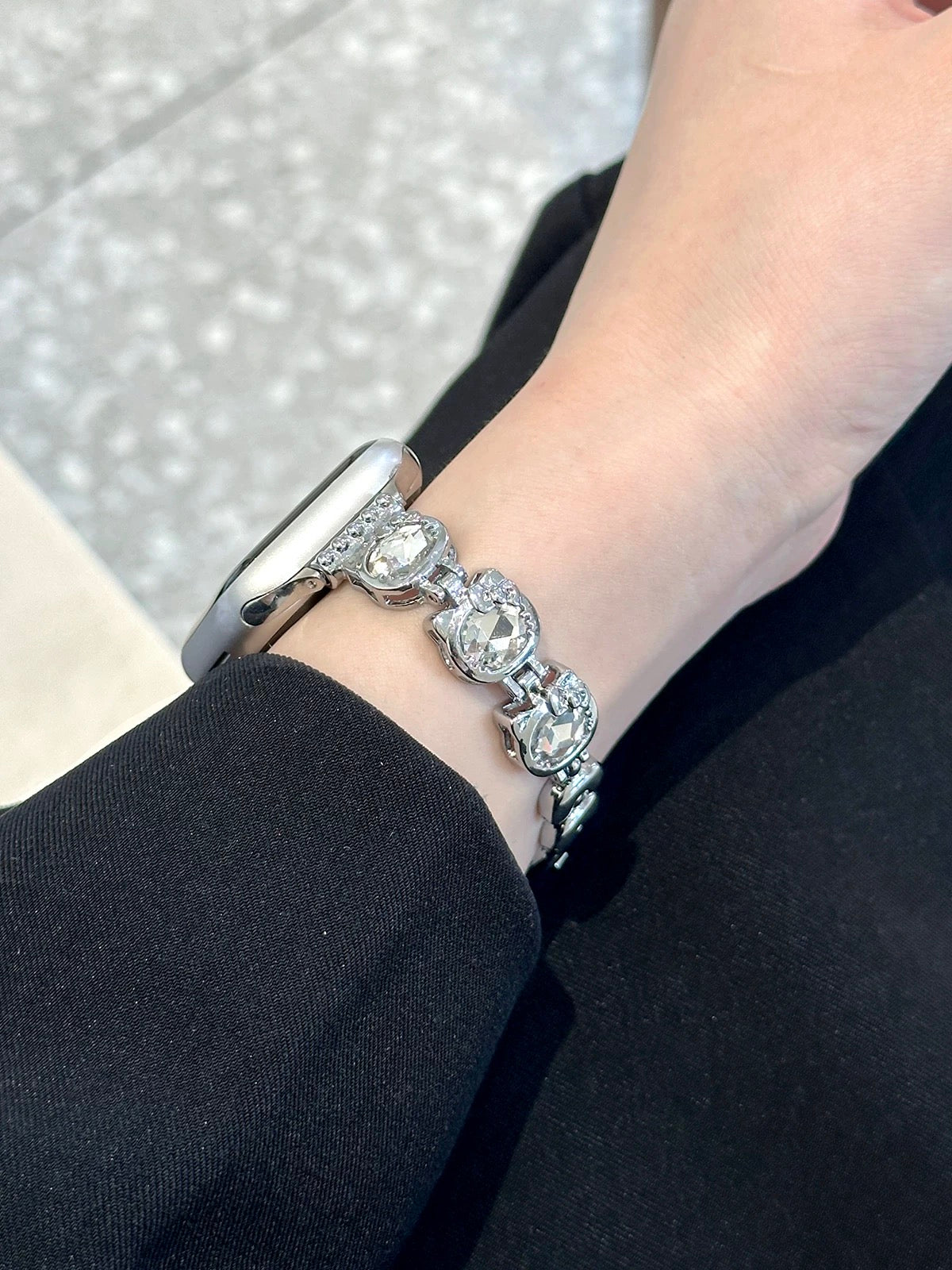 HK Shape Rhinestone Apple Watch Band Jewelry Metal Strap Bands  for Apple Watch Series