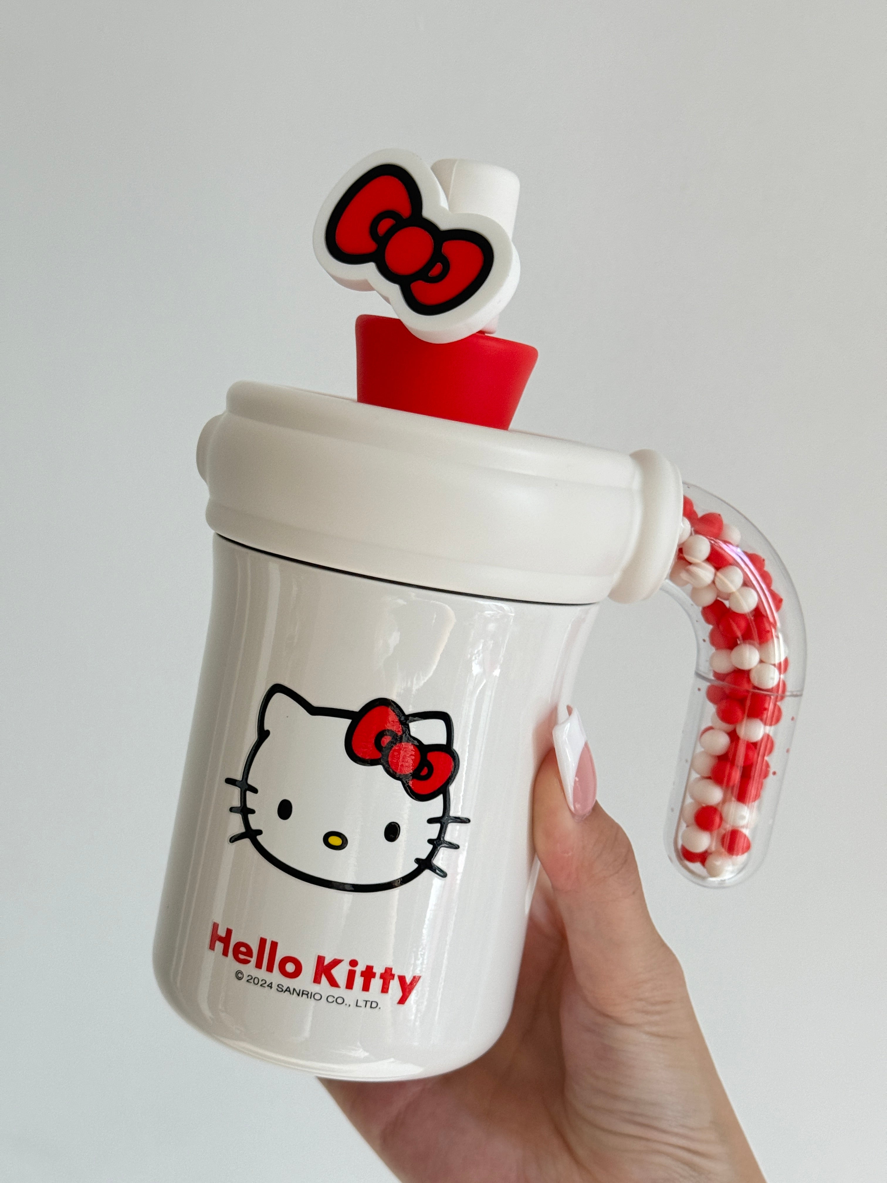 HK 400ml Tumbler with Handle Stainless Steel Insulated Cup with Lid & Straw Water Bottle Cupholder Friendly Women Travel Mug