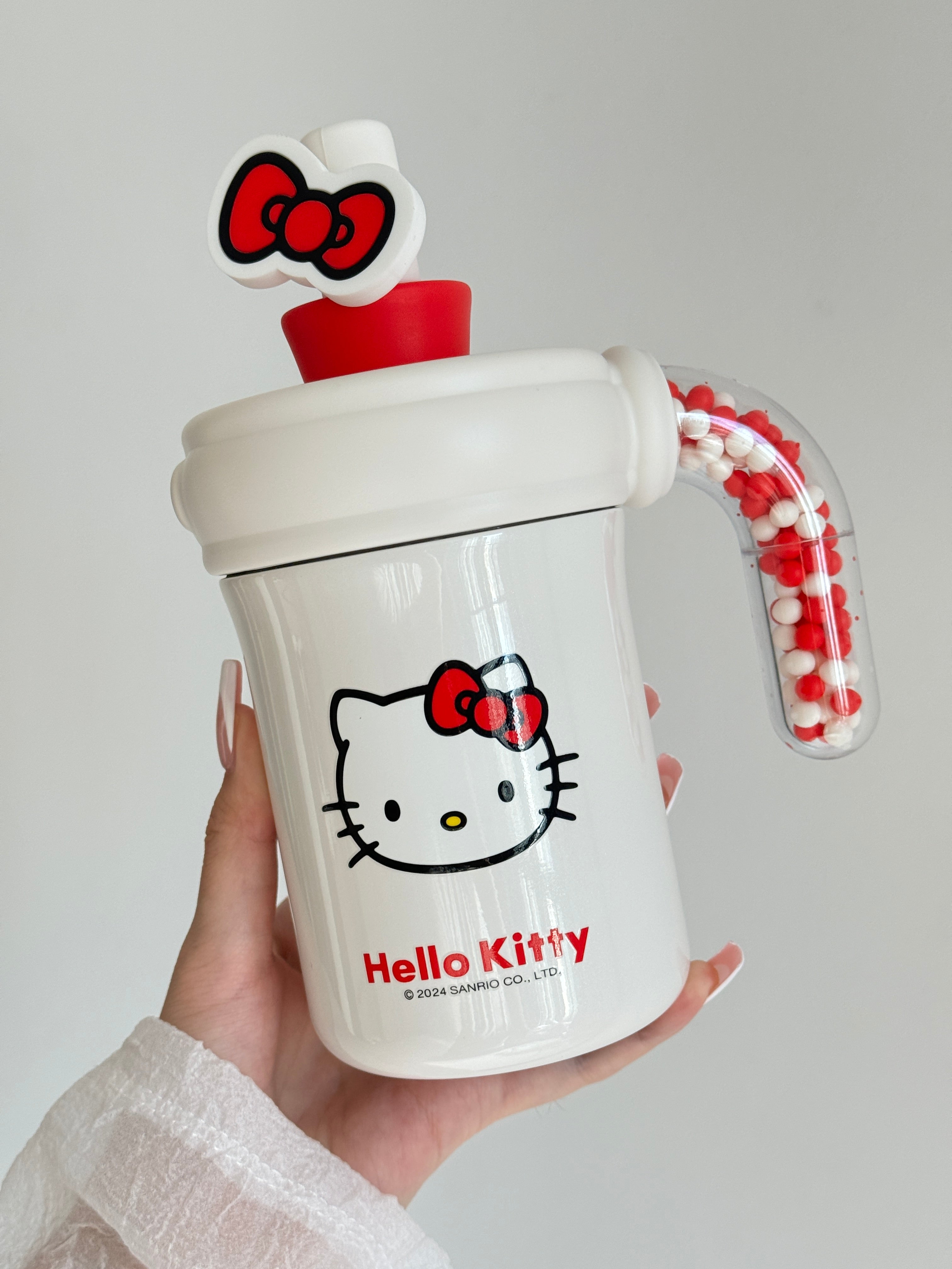 HK 400ml Tumbler with Handle Stainless Steel Insulated Cup with Lid & Straw Water Bottle Cupholder Friendly Women Travel Mug