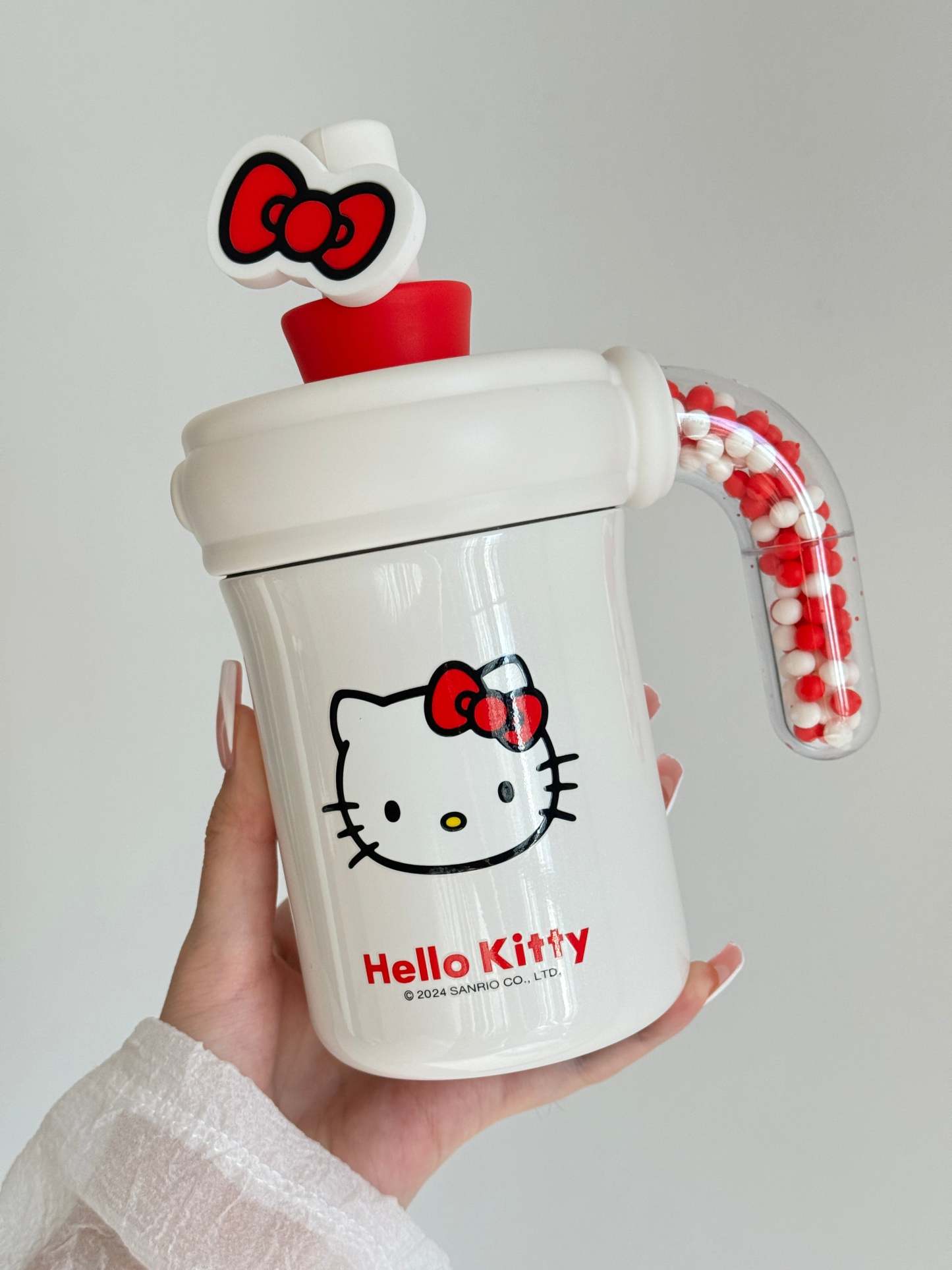 HK 400ml Tumbler with Handle Stainless Steel Insulated Cup with Lid & Straw Water Bottle Cupholder Friendly Women Travel Mug