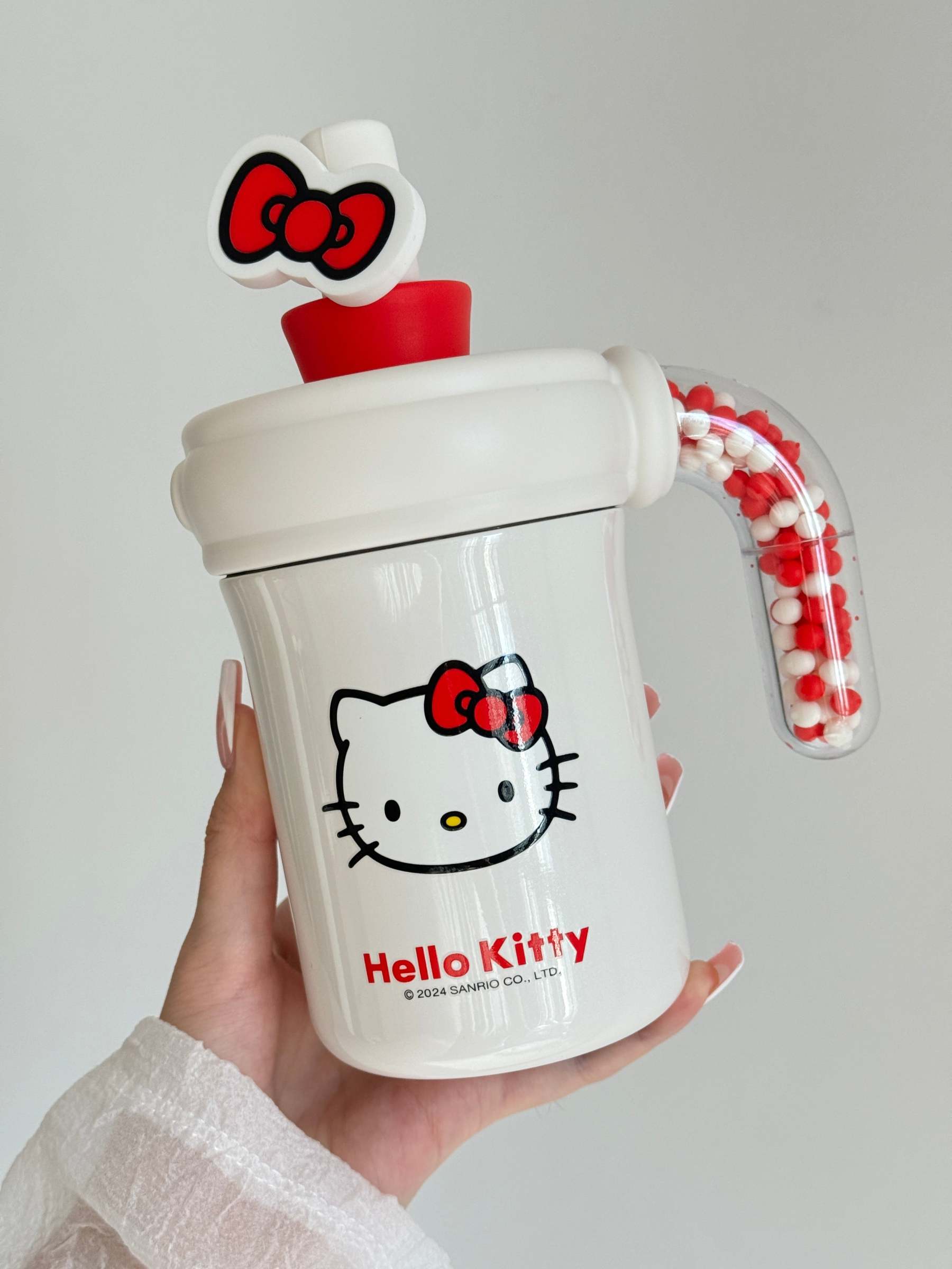 HK 400ml Tumbler with Handle Stainless Steel Insulated Cup with Lid & Straw Water Bottle Cupholder Friendly Women Travel Mug