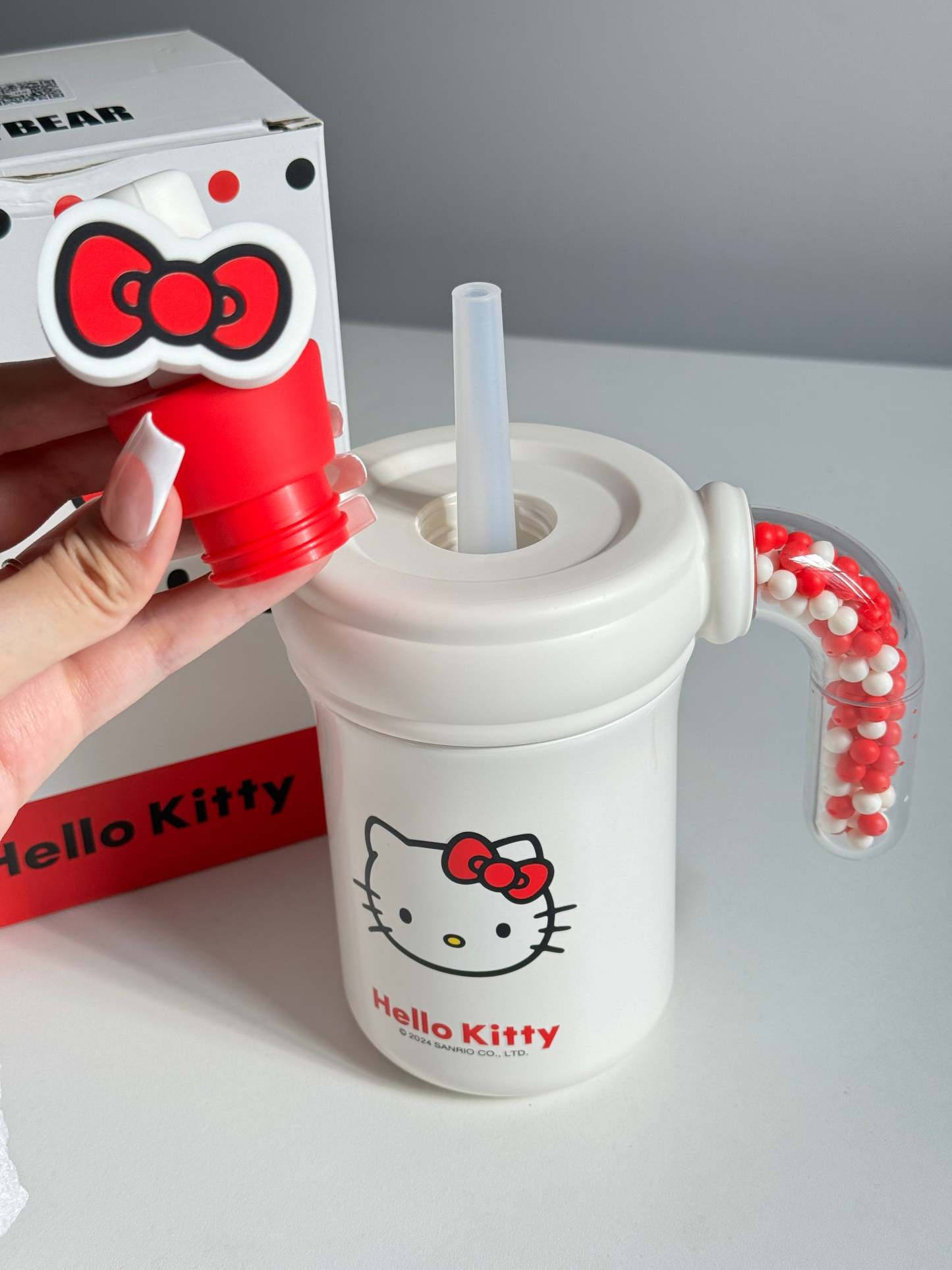 HK 400ml Tumbler with Handle Stainless Steel Insulated Cup with Lid & Straw Water Bottle Cupholder Friendly Women Travel Mug