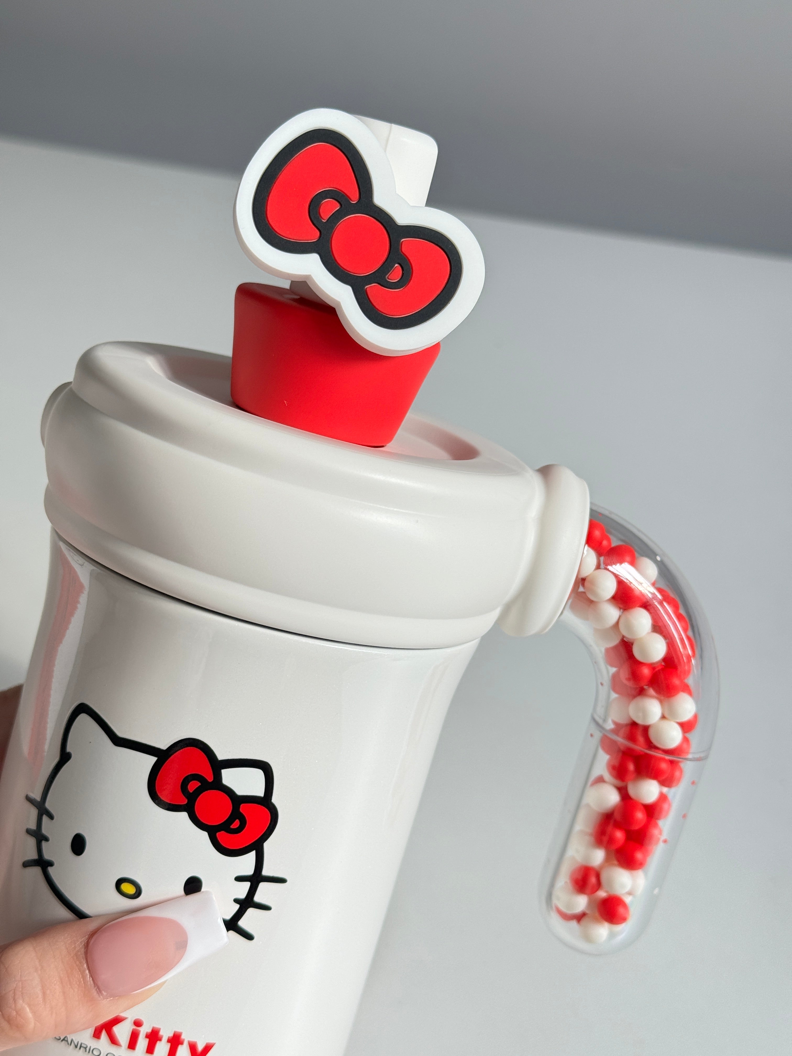 HK 400ml Tumbler with Handle Stainless Steel Insulated Cup with Lid & Straw Water Bottle Cupholder Friendly Women Travel Mug
