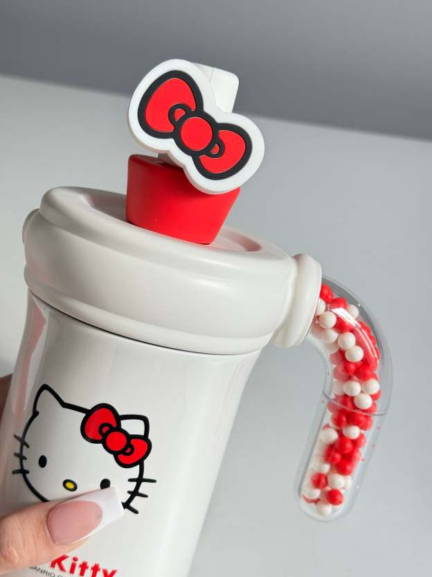 HK 400ml Tumbler with Handle Stainless Steel Insulated Cup with Lid & Straw Water Bottle Cupholder Friendly Women Travel Mug