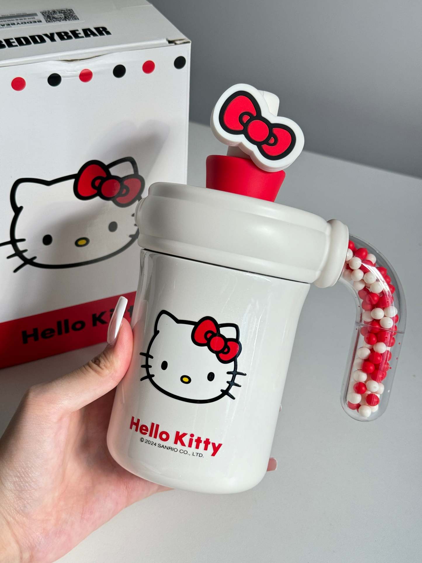 HK 400ml Tumbler with Handle Stainless Steel Insulated Cup with Lid & Straw Water Bottle Cupholder Friendly Women Travel Mug