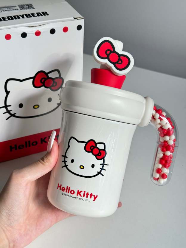 HK 400ml Tumbler with Handle Stainless Steel Insulated Cup with Lid & Straw Water Bottle Cupholder Friendly Women Travel Mug