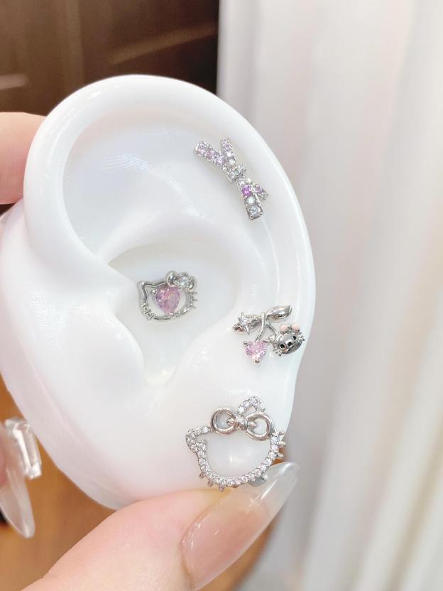 HK Zircon Huggie Earrings – Cute Alloy Ear Cuffs for Girls, Delicate 0.8mm Post, 10mm Inner Diameter 