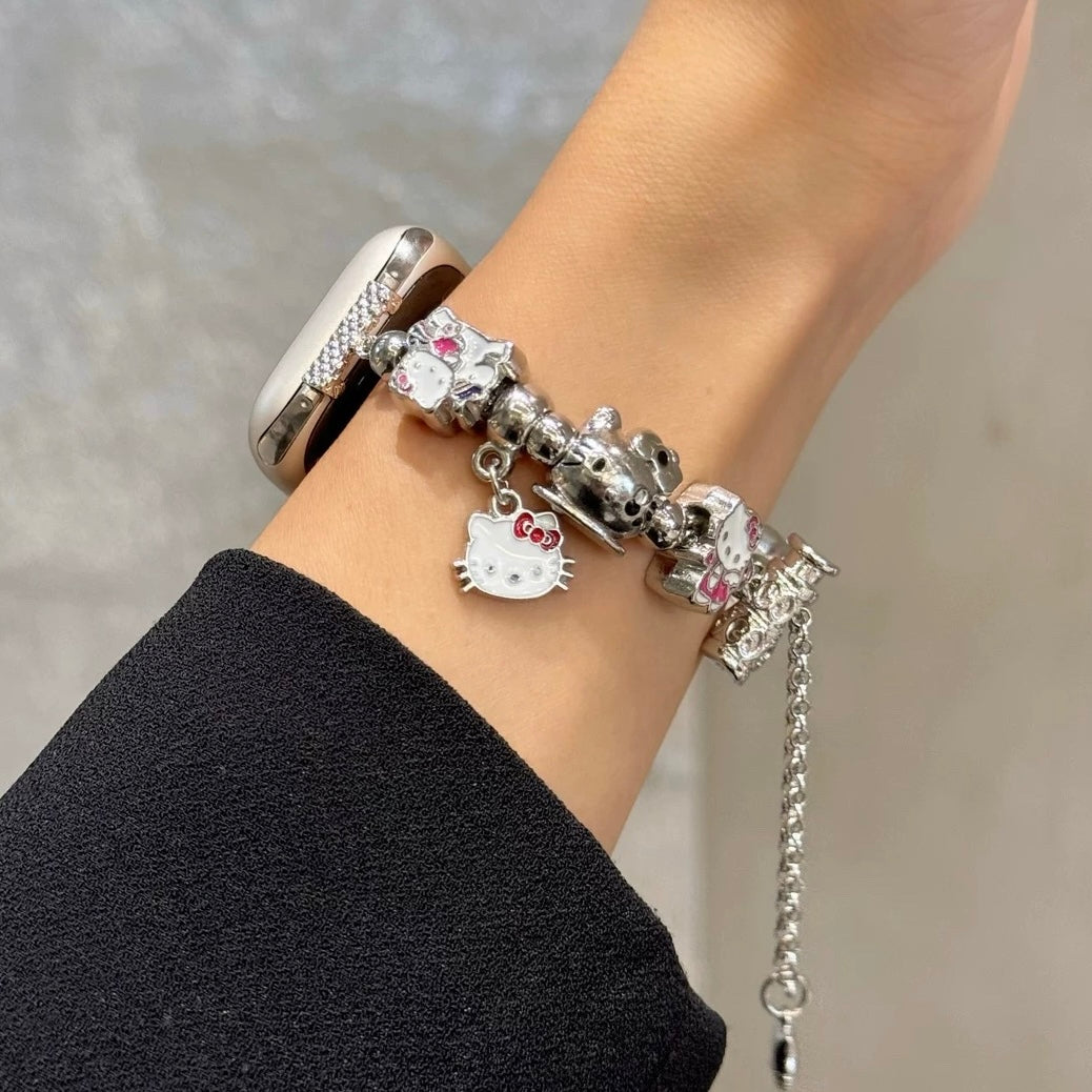 HK Charm Bracelet Adjustable Apple Watch Band Jewelry Metal Strap Bands  for iWatch Series