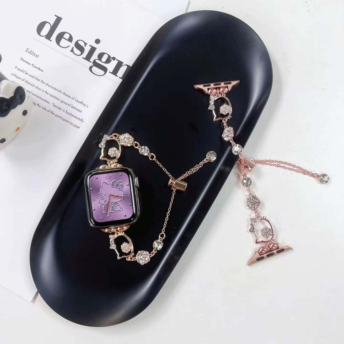 HK Apple Watch Band Adjustable Rhinestone Bracelet Jewelry Metal Strap Bands  for iWatch Series
