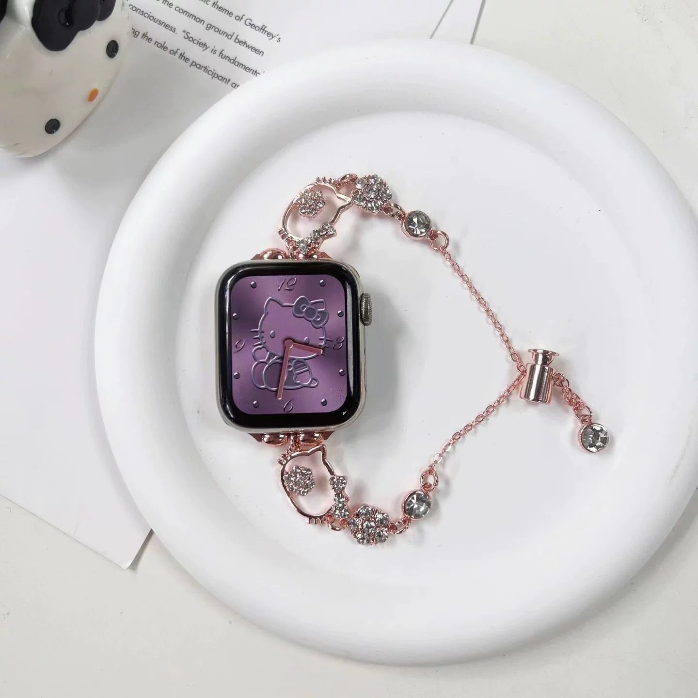 HK Apple Watch Band Adjustable Rhinestone Bracelet Jewelry Metal Strap Bands  for iWatch Series