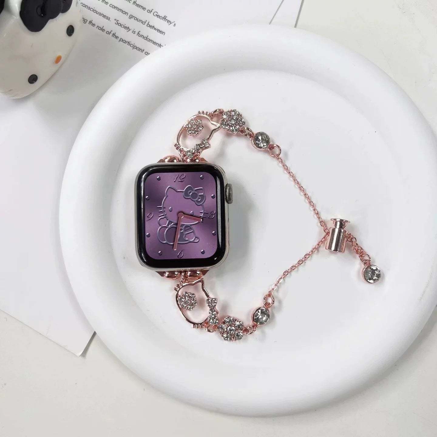 HK Apple Watch Band Adjustable Rhinestone Bracelet Jewelry Metal Strap Bands  for iWatch Series