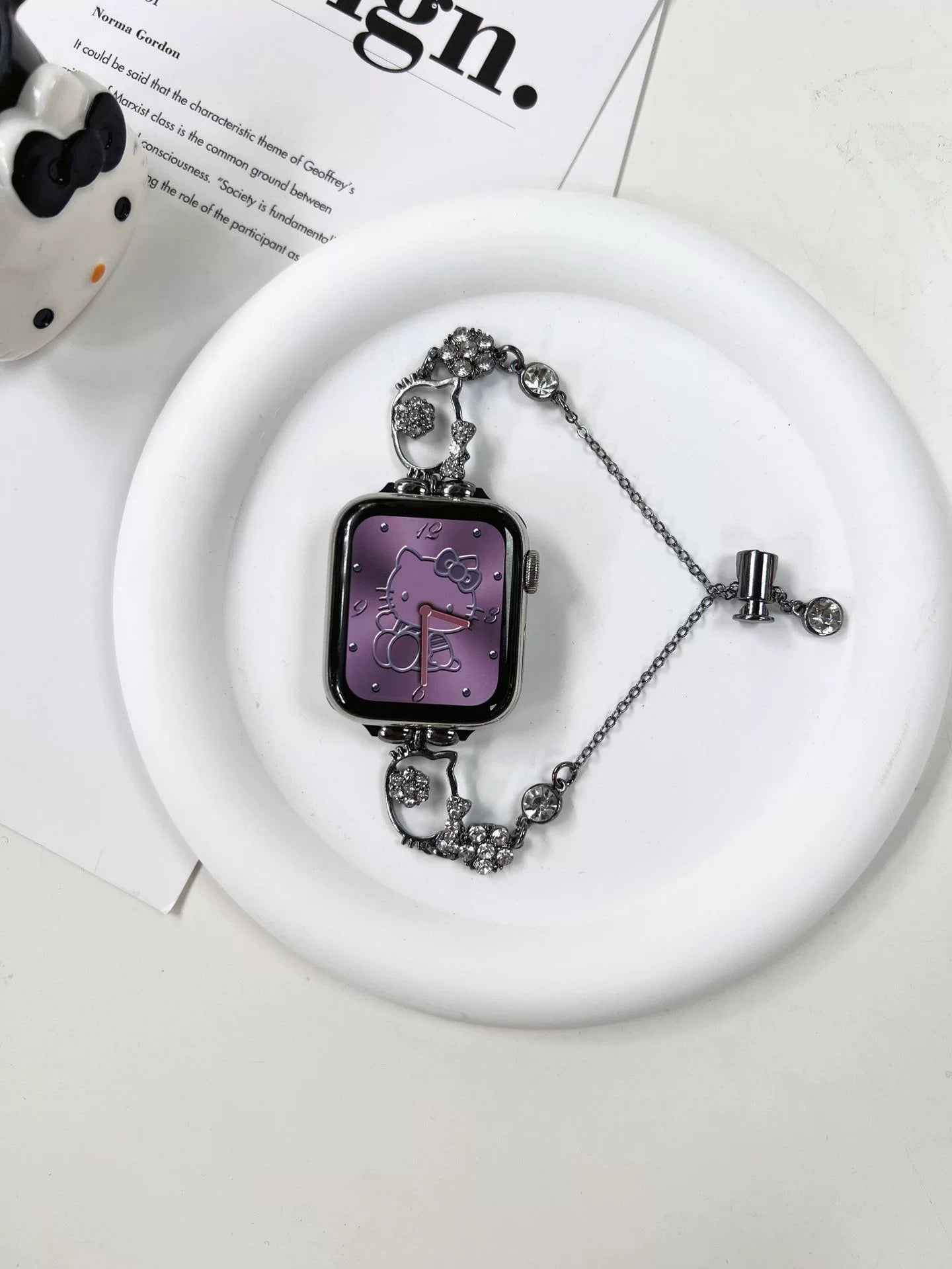 HK Apple Watch Band Adjustable Rhinestone Bracelet Jewelry Metal Strap Bands  for iWatch Series