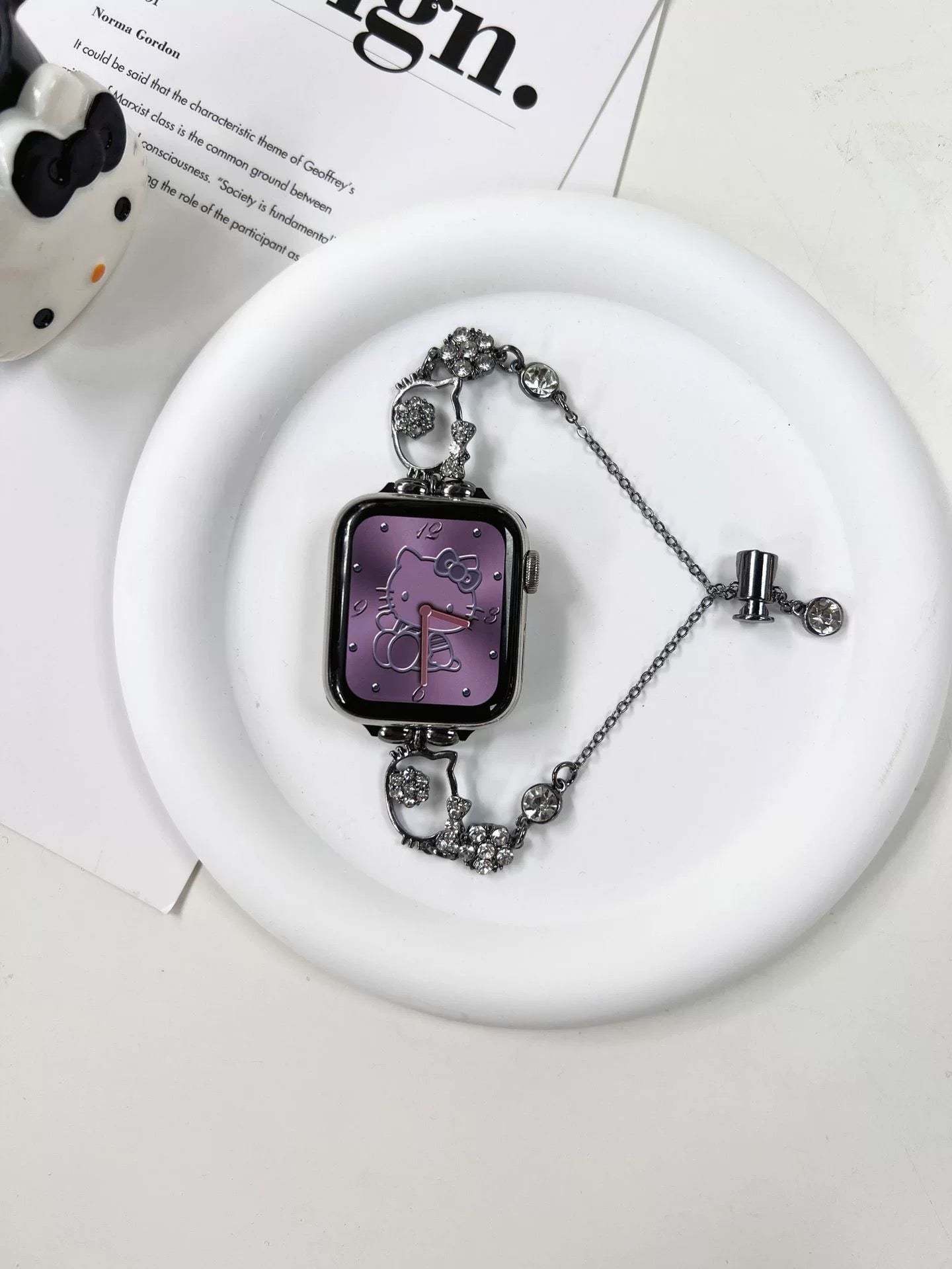 HK Apple Watch Band Adjustable Rhinestone Bracelet Jewelry Metal Strap Bands  for iWatch Series