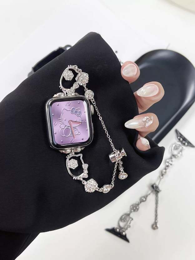 HK Apple Watch Band Adjustable Rhinestone Bracelet Jewelry Metal Strap Bands  for iWatch Series