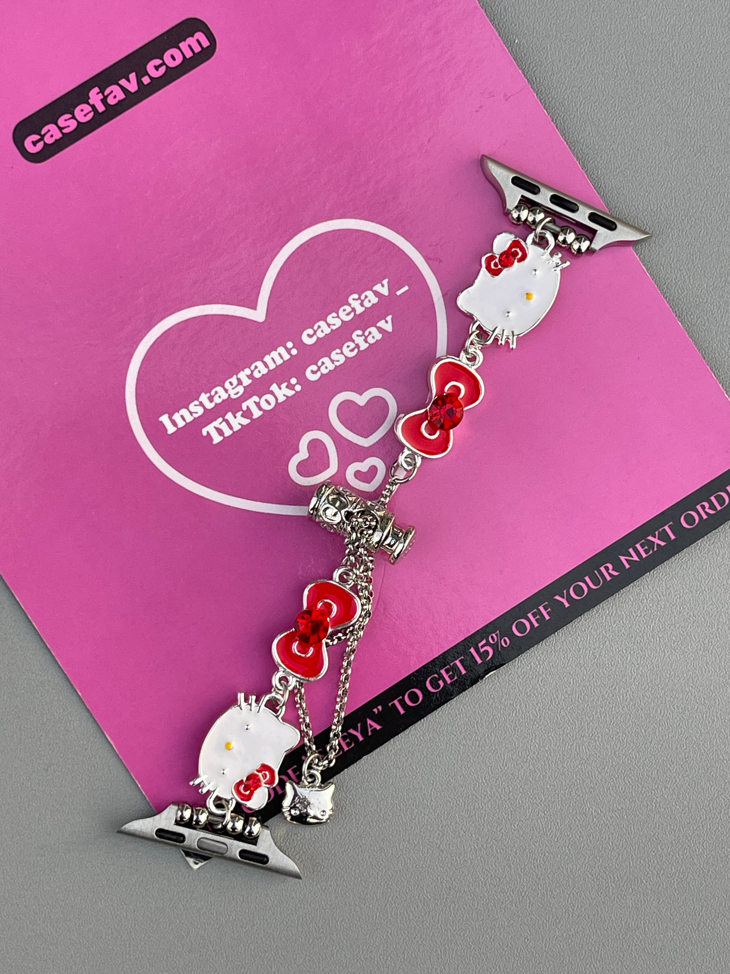 HK Charm Bracelet Adjustable Apple Watch Band Jewelry Metal Strap Bands  for iWatch Series