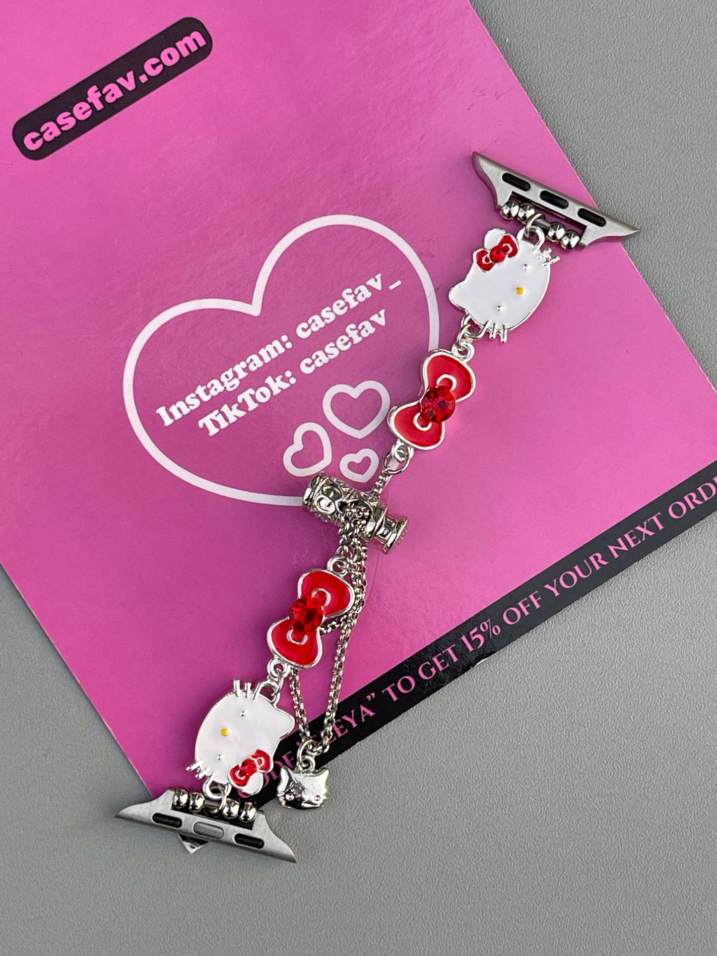 HK Charm Bracelet Adjustable Apple Watch Band Jewelry Metal Strap Bands  for iWatch Series