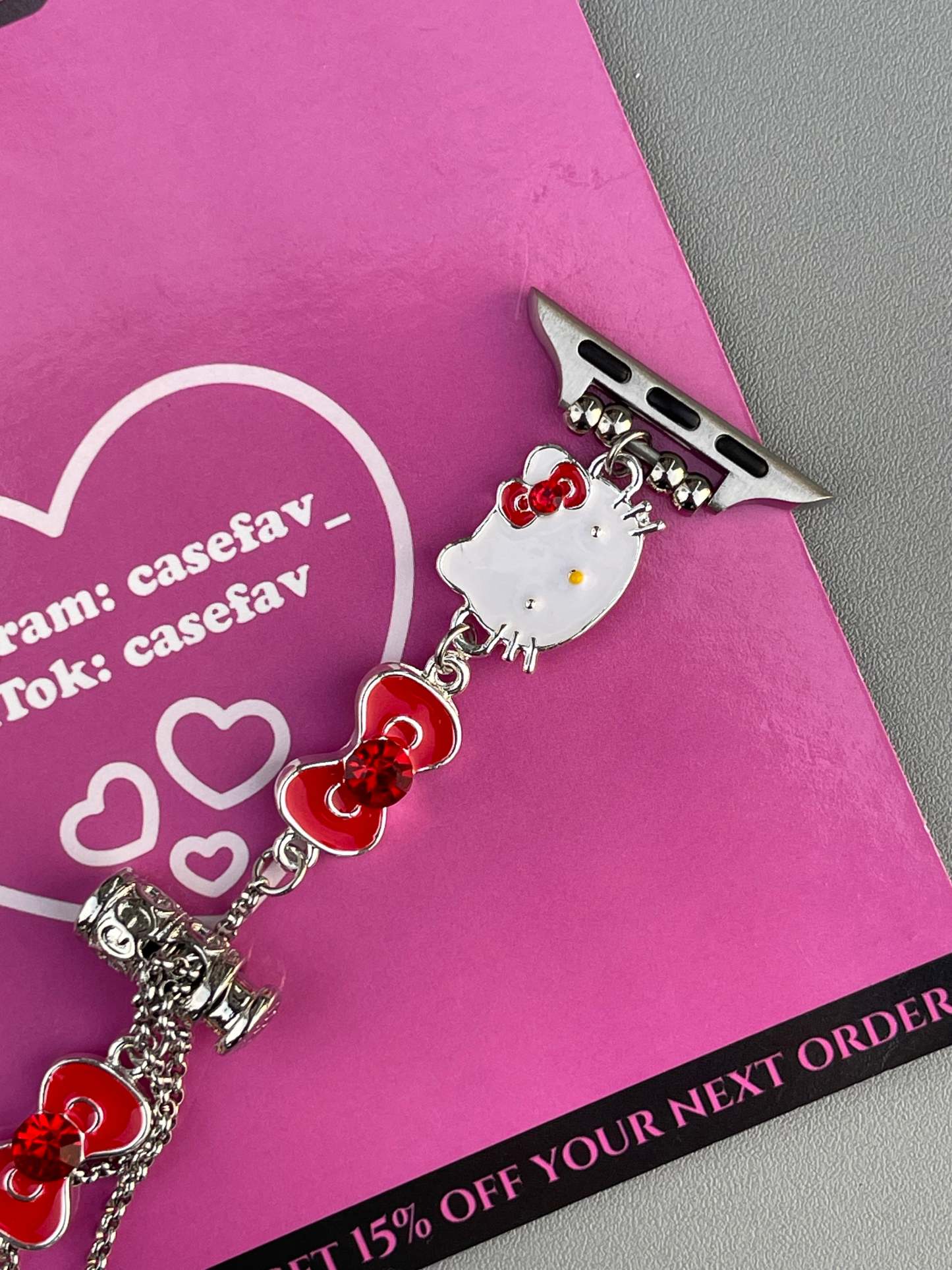 HK Charm Bracelet Adjustable Apple Watch Band Jewelry Metal Strap Bands  for iWatch Series
