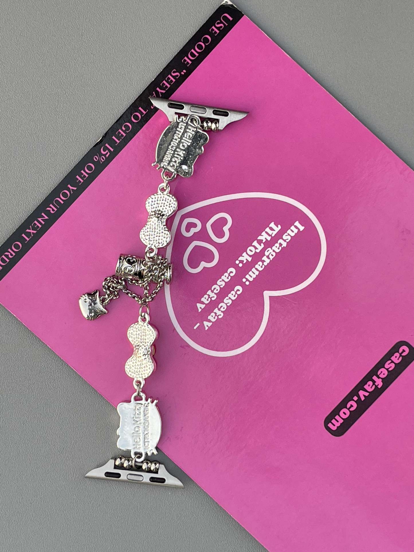 HK Charm Bracelet Adjustable Apple Watch Band Jewelry Metal Strap Bands  for iWatch Series
