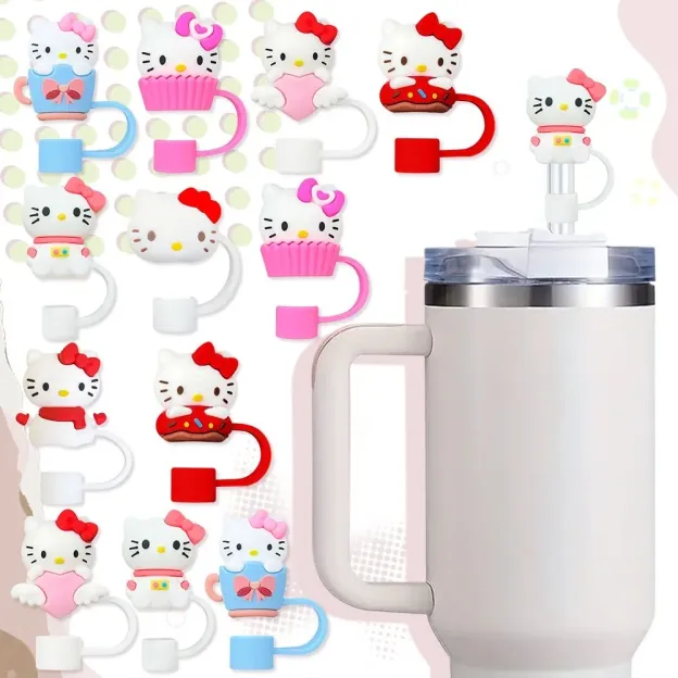 HK Straw Covers – Cap Toppers Compatible with Stanley Tumbler | Reusable Cute Silicone Tips & Lids Protectors 01250108