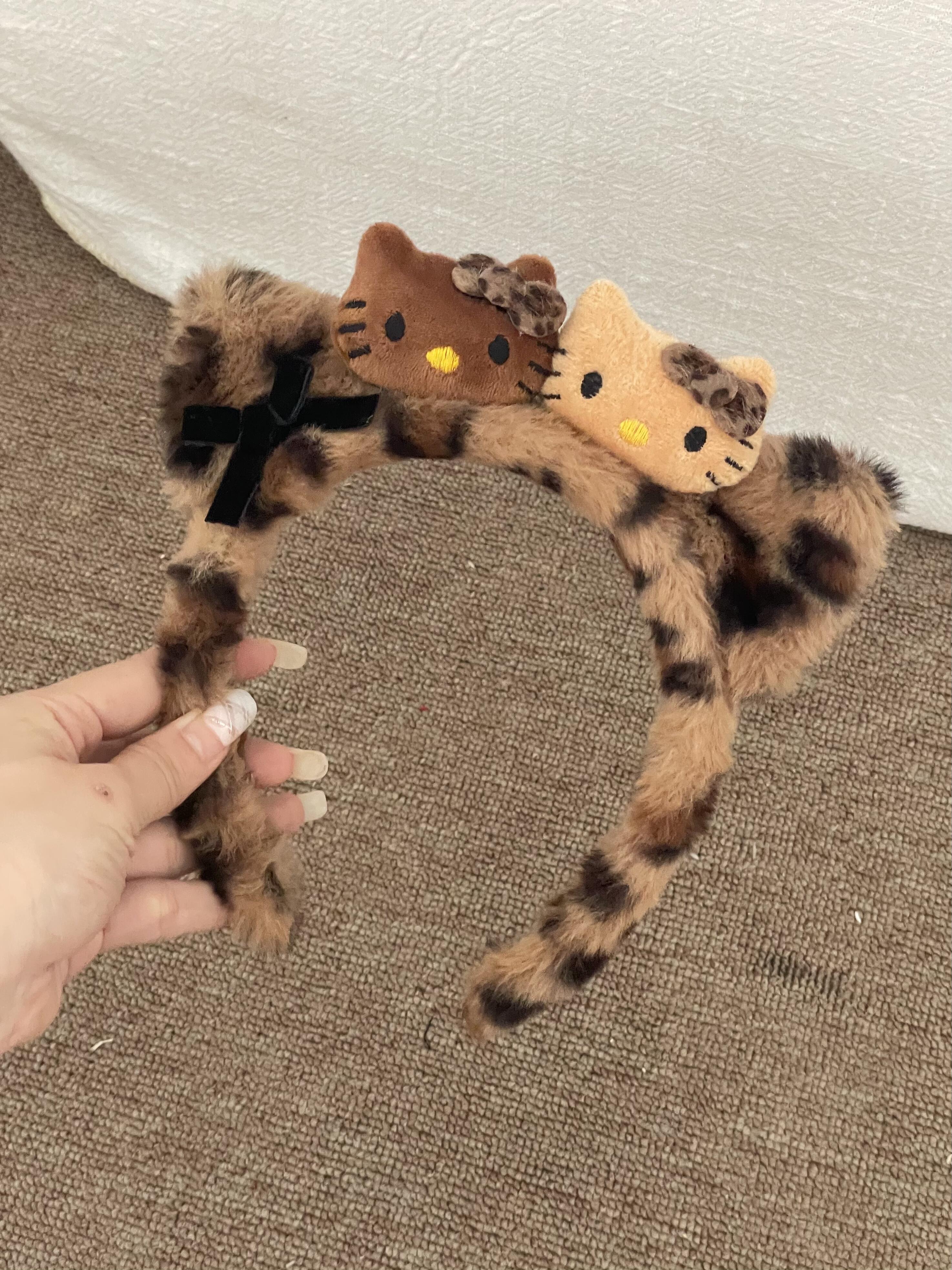 HK Leopard Print Plush Hairpin Headband – Skincare & Makeup Headband