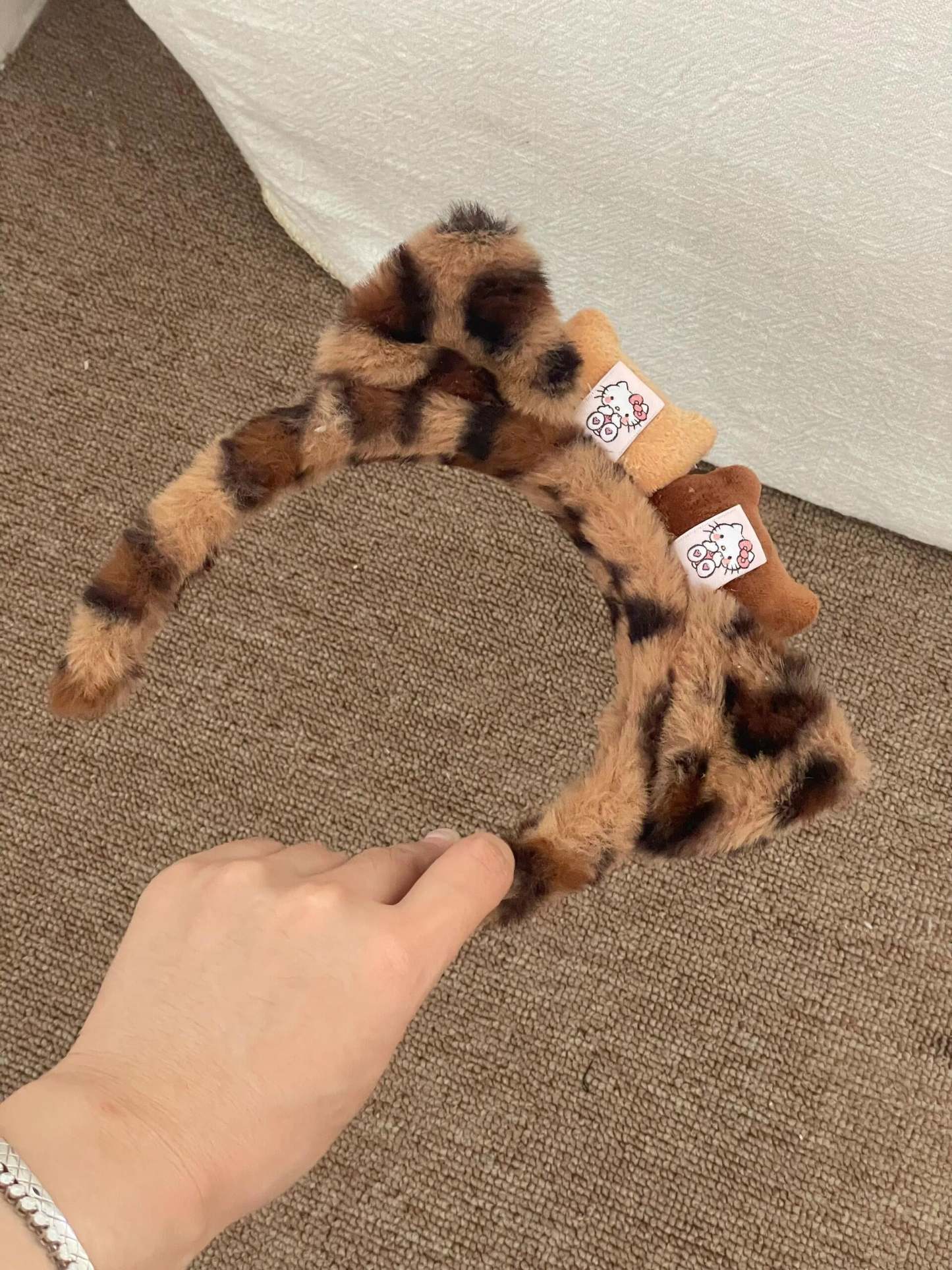 HK Leopard Print Plush Hairpin Headband – Skincare & Makeup Headband