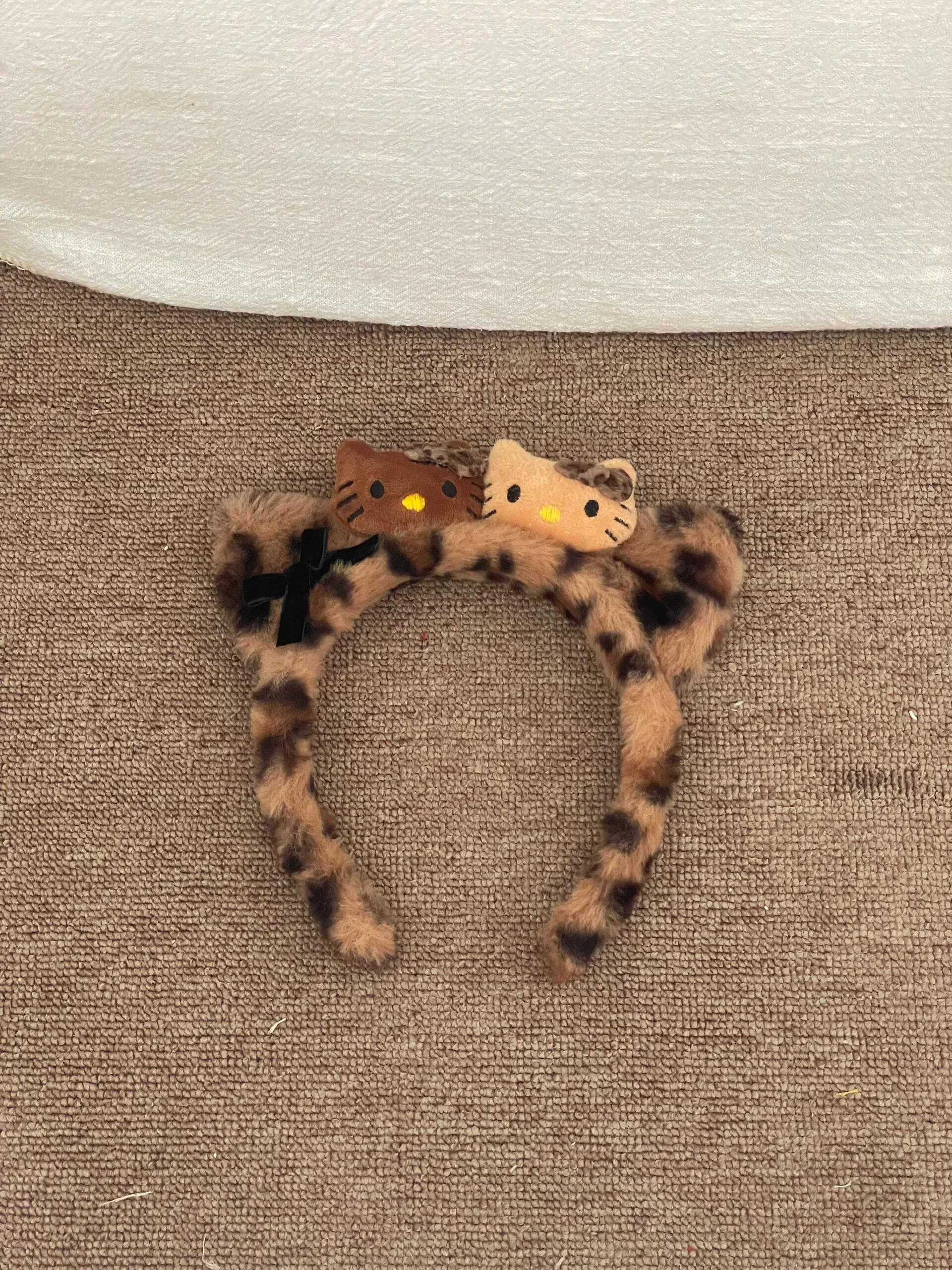 HK Leopard Print Plush Hairpin Headband – Skincare & Makeup Headband