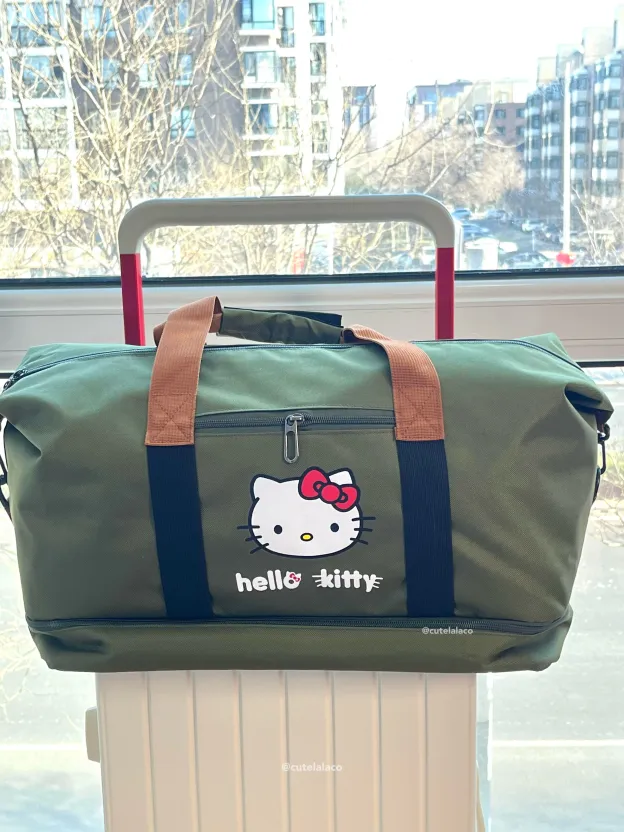 HK Travel Bag - Large Capacity Cartoon Luggage Bag, Shoulder & Crossbody Bag | Wet & Dry Separation Tote