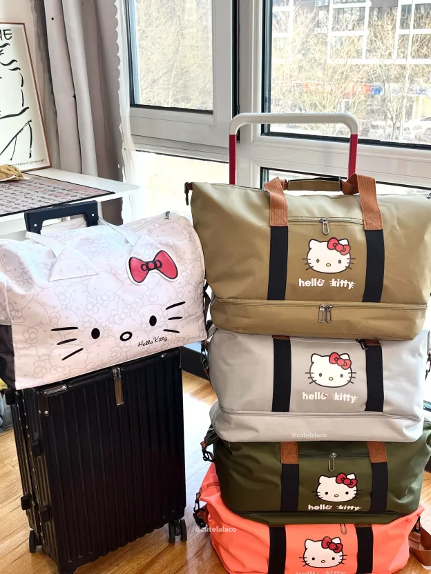 HK Travel Bag - Large Capacity Cartoon Luggage Bag, Shoulder & Crossbody Bag | Wet & Dry Separation Tote