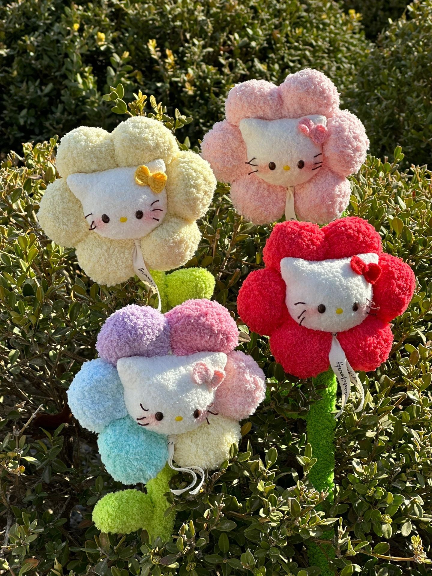HK Colorful Handmade Plush Flower Bouquet-cutelalaco